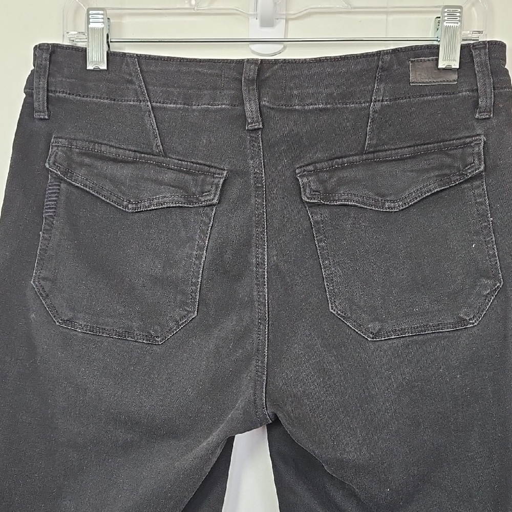 Paige Mayslie Black Coated Stretch-denim Trousers Size 28 - Picture 12 of 16